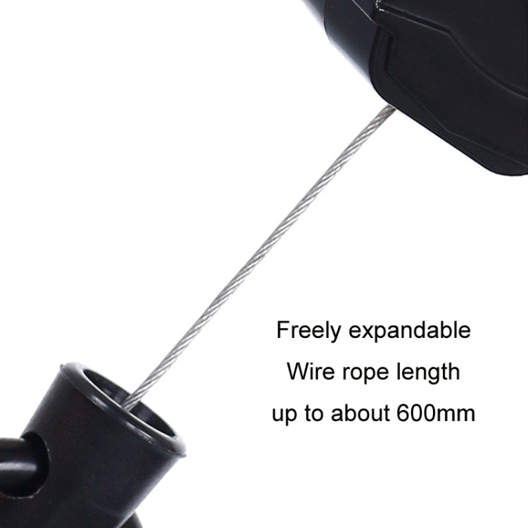 Telescopic High Resilience Steel Wire Rope Metal Anti-theft Buckle(Quick Release Ring Black Red) - Hooks by PMC TechLife | Online Shopping South Africa | PMC TechLife | Buy Now Pay Later Mobicred