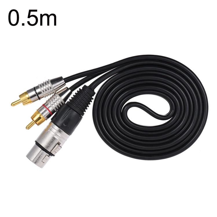 XLR Female To 2RCA Male Plug Stereo Audio Cable, Length: 0.5m - Microphone Audio Cable & Connector by PMC TechLife | Online Shopping South Africa | PMC TechLife