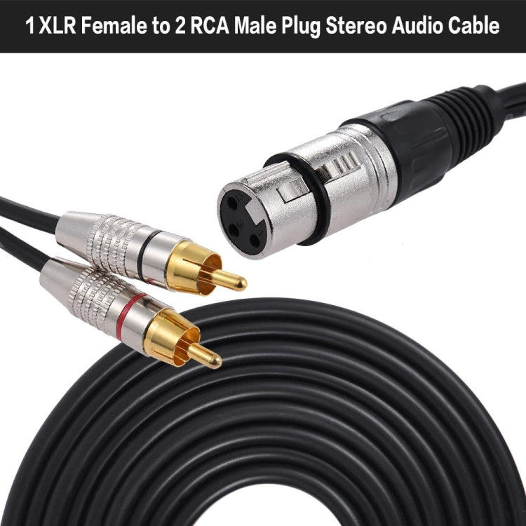 XLR Female To 2RCA Male Plug Stereo Audio Cable, Length: 0.5m - Microphone Audio Cable & Connector by PMC TechLife | Online Shopping South Africa | PMC TechLife