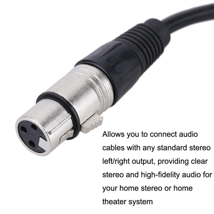 XLR Female To 2RCA Male Plug Stereo Audio Cable, Length: 10m - Microphone Audio Cable & Connector by PMC TechLife | Online Shopping South Africa | PMC TechLife | Buy Now Pay Later Mobicred