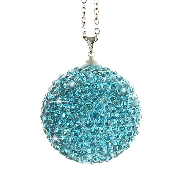 Car Diamond Crystal Ball Rearview Mirror Decoration Pendant(Lake Blue) - Ornaments by PMC TechLife | Online Shopping South Africa | PMC TechLife | Buy Now Pay Later Mobicred