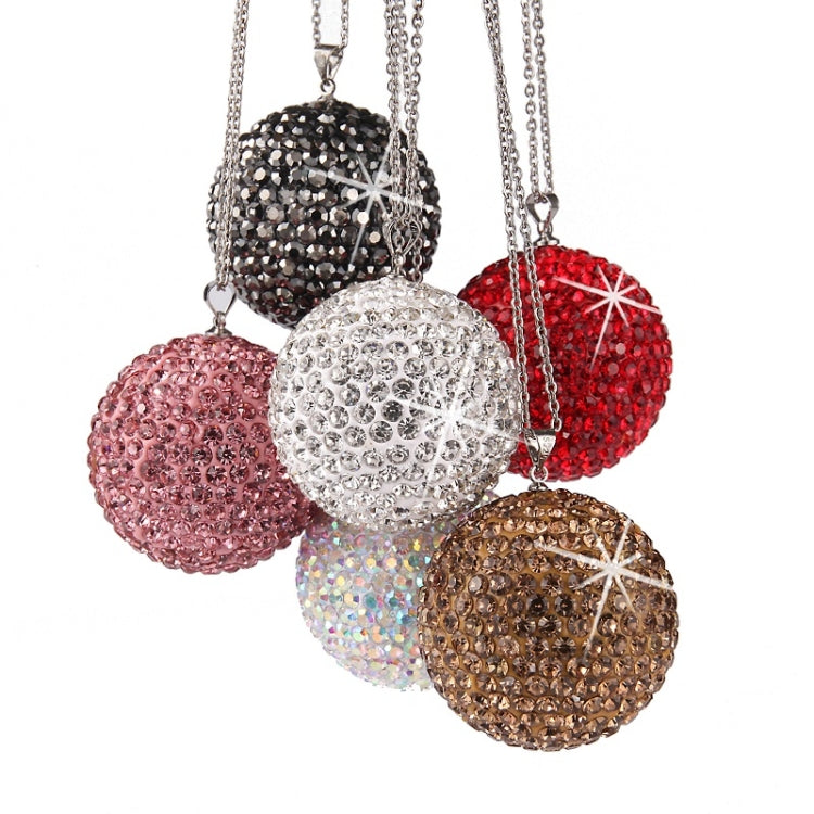 Car Diamond Crystal Ball Rearview Mirror Decoration Pendant(White) - free shipping - PMC TechLife - Order now!