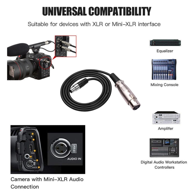 Xlrmini Caron Female To Mini Female Balancing Cable For 48V Sound Card Microphone Audio Cable, Length: 5m - Microphone Audio Cable & Connector by PMC TechLife | Online Shopping South Africa | PMC TechLife | Buy Now Pay Later Mobicred