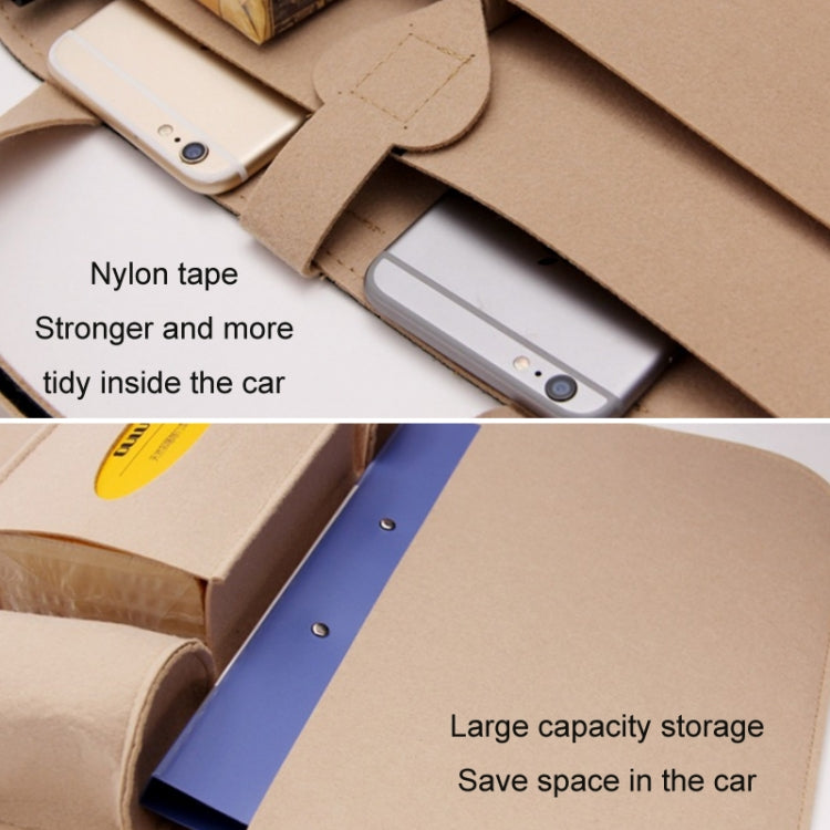 Car Multifunctional Seat Back Storage Hanging Bag, Size: 40x56cm(Cream Color) - Stowing Tidying by PMC TechLife | Online Shopping South Africa | PMC TechLife | Buy Now Pay Later Mobicred