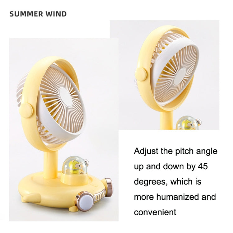 Household Cute Pet Fan USB Desktop Night Light Fan(Yellow) - Electric Fans by PMC TechLife | Online Shopping South Africa | PMC TechLife | Buy Now Pay Later Mobicred