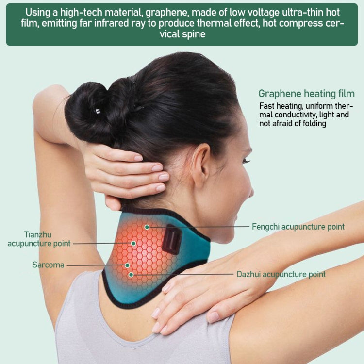 USB Electric Heating Neck Protector Graphene Neck Pain Relief Tool(Rose Red) - free shipping - PMC TechLife - Order now!