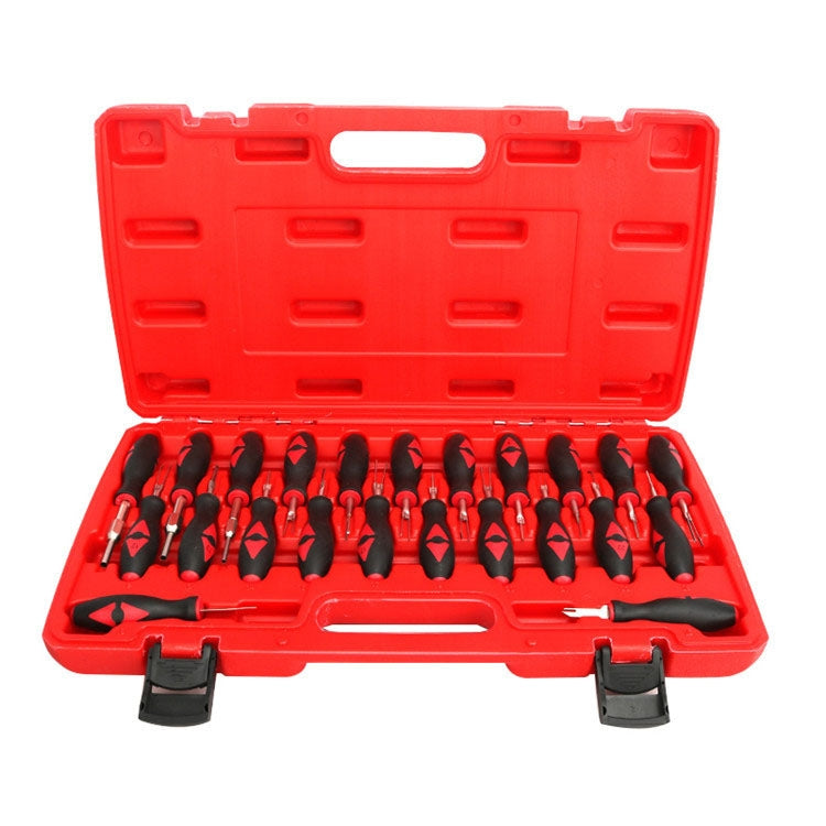 23pcs/set For Audi Terminal Remover Car Wiring Harness Plug Unlocker Pin Extractor(Red) - Booster Cable & Clip by PMC TechLife | Online Shopping South Africa | PMC TechLife | Buy Now Pay Later Mobicred
