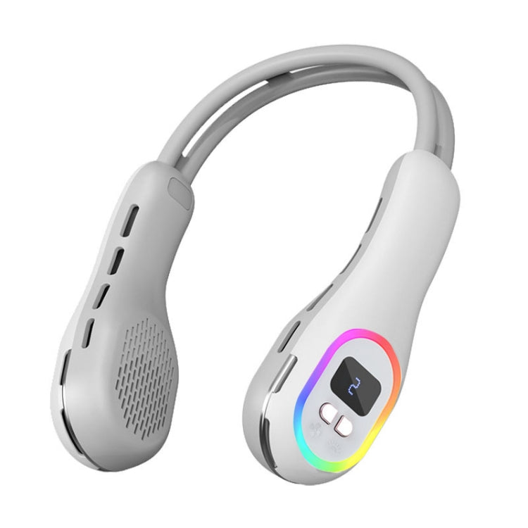 S57 Outdoor Sports RGB Hanging Neck Fan Folding Portable Mini Bladeless USB Fan(Element White) - Electric Fans by PMC TechLife | Online Shopping South Africa | PMC TechLife | Buy Now Pay Later Mobicred