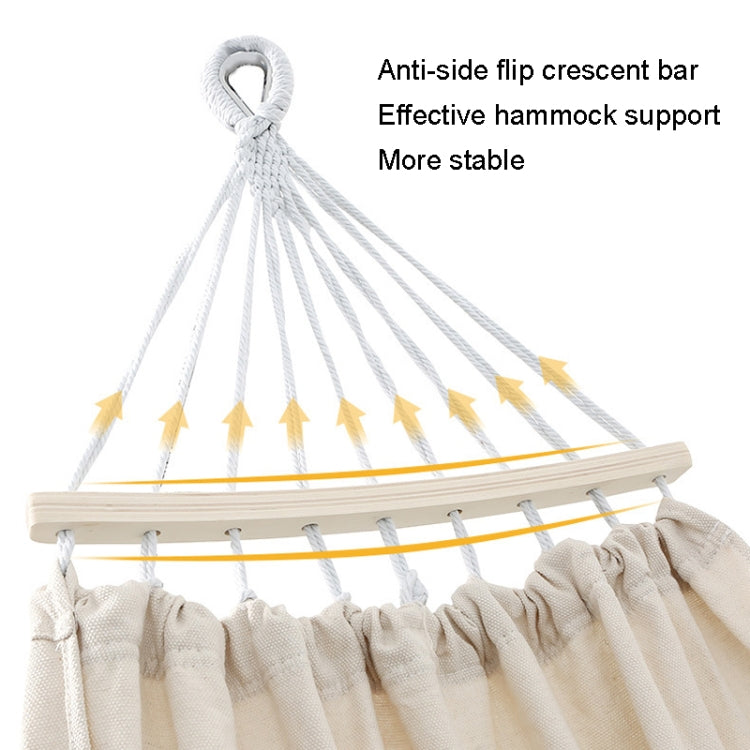 KLY829 Camping Indoor Hammock Outdoor Swing, Style: Double Reinforcement Anti-rollover Beige - Hammocks by PMC TechLife | Online Shopping South Africa | PMC TechLife | Buy Now Pay Later Mobicred
