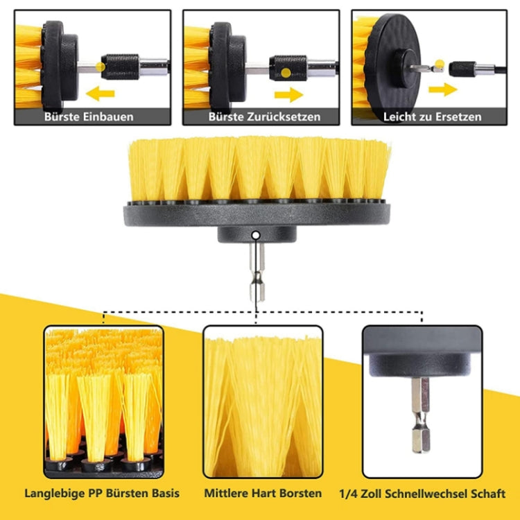 8 In 1 Electric Drill Crevice Cleaning Brush Car Wash Tool Set, Size: A Model(Yellow) - Car washing supplies by PMC TechLife | Online Shopping South Africa | PMC TechLife | Buy Now Pay Later Mobicred