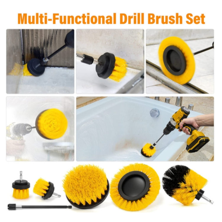 8 In 1 Electric Drill Crevice Cleaning Brush Car Wash Tool Set, Size: A Model(Yellow) - Car washing supplies by PMC TechLife | Online Shopping South Africa | PMC TechLife | Buy Now Pay Later Mobicred
