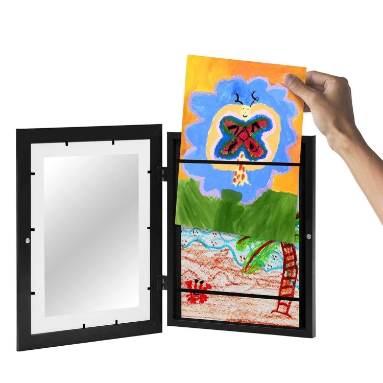 Plastic Children Art Frames Magnetic Front Open Frametory for Poster Photo Drawing Paintings Pictures(Wood Color) - Photo Albums & Photo Frames by PMC TechLife | Online Shopping South Africa | PMC TechLife