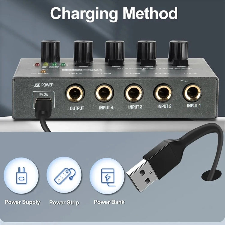 4 Way mixer With Single Channel Stereo Switching Mini Signal Hybrid Small Audio - Live Sound Effects Processors by PMC TechLife | Online Shopping South Africa | PMC TechLife | Buy Now Pay Later Mobicred