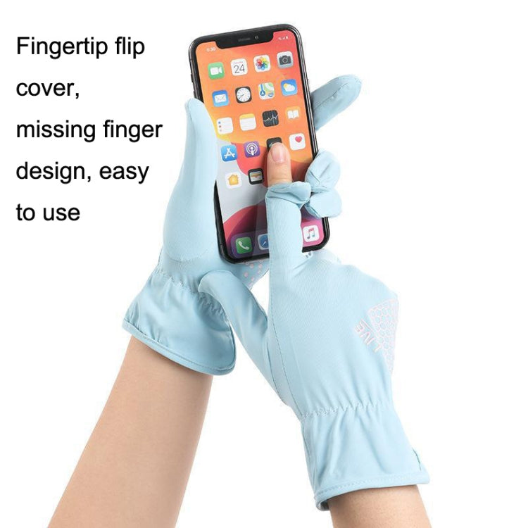 1pair Driving Sunscreen Anti-ultraviolet Thin Summer Ice Silk Dew Finger Non-slip Riding Gloves Free Size(Cloud Black) - Safety Gloves by PMC TechLife | Online Shopping South Africa | PMC TechLife | Buy Now Pay Later Mobicred