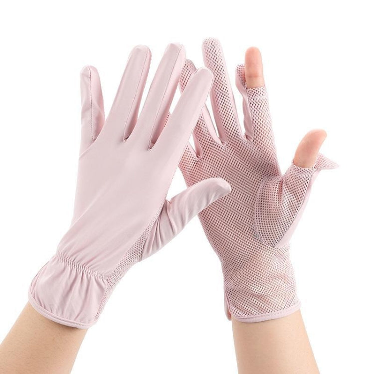 1pair Summer Sunscreen Breathable Thin Anti-ultraviolet Finger Fishing Ice Silk Gloves Free Size(Cosmetic) - Safety Gloves by PMC TechLife | Online Shopping South Africa | PMC TechLife | Buy Now Pay Later Mobicred