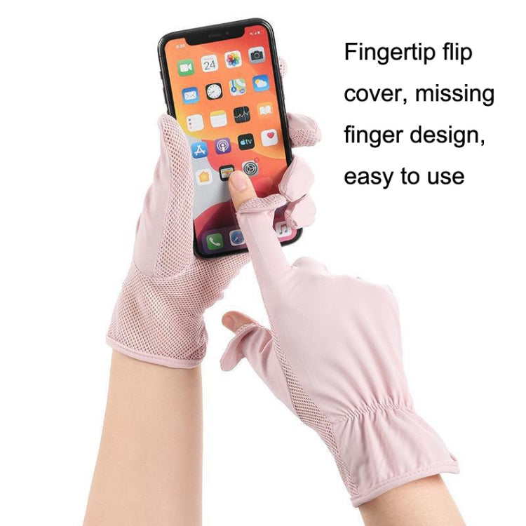1pair Summer Sunscreen Breathable Thin Anti-ultraviolet Finger Fishing Ice Silk Gloves Free Size(Sky Blue) - Safety Gloves by PMC TechLife | Online Shopping South Africa | PMC TechLife | Buy Now Pay Later Mobicred