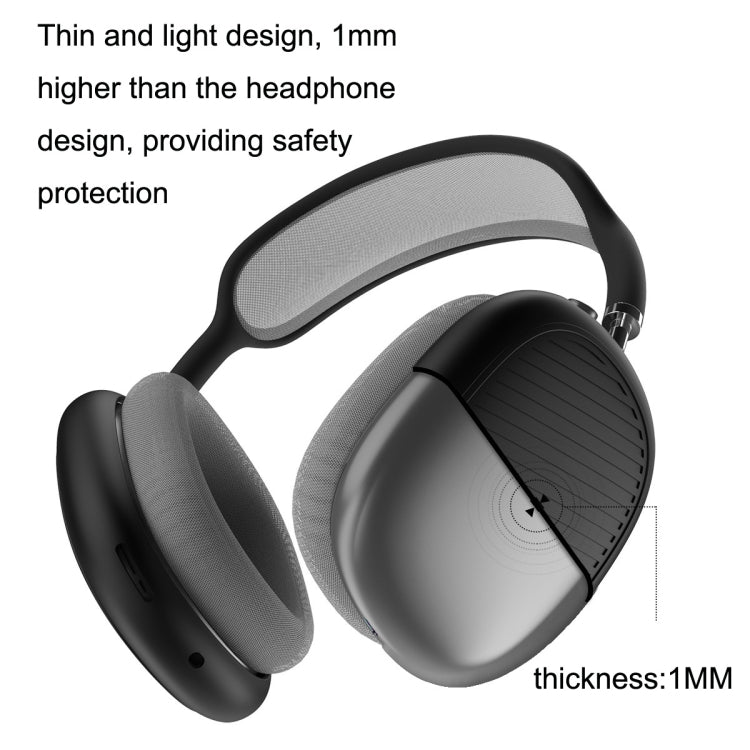T2 For Apple AirPods Max 1pair Bluetooth Headset Anti-Fall Silicone Protective Case(Black) - For AirPods Max by PMC TechLife | Online Shopping South Africa | PMC TechLife