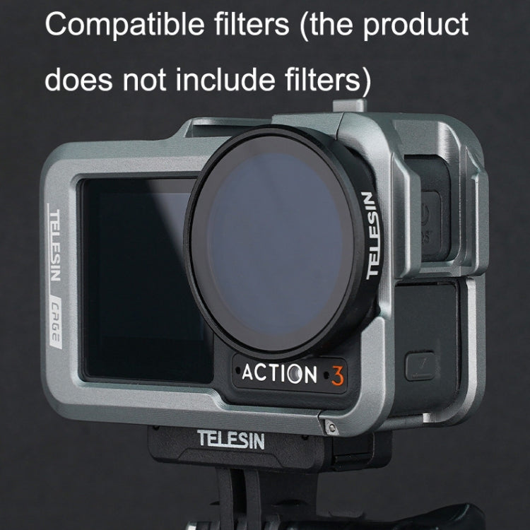 For DJI Osmo Action 3 TELESIN OA-FMS-004 Motion Camera Metal Rabbit Cage Protection Frame(Grey) - Protection Frame by TELESIN | Online Shopping South Africa | PMC TechLife | Buy Now Pay Later Mobicred