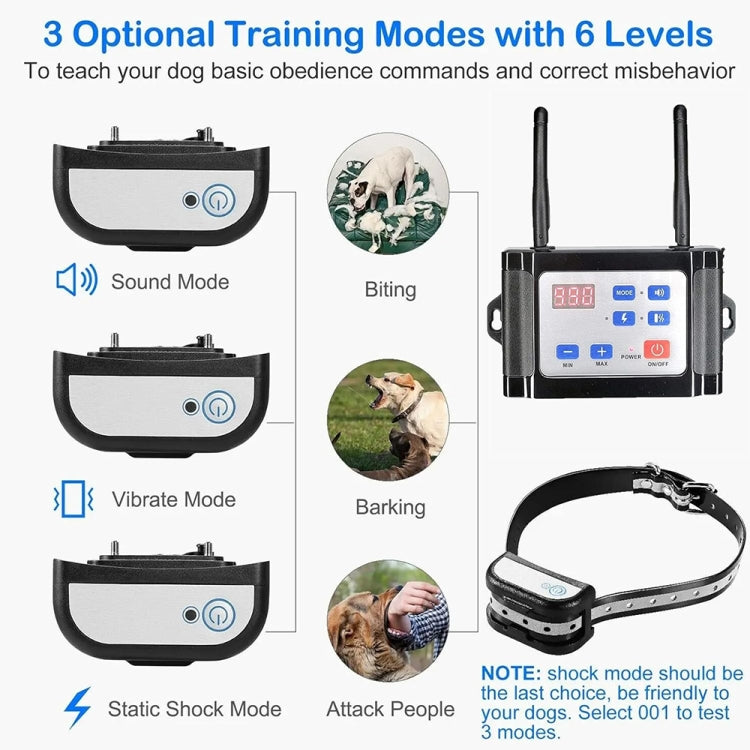 Outdoor Wireless Electronic Pet Fence Night Reflective Collar, Specification: One for One(US Plug) - Training Aids by PMC TechLife | Online Shopping South Africa | PMC TechLife | Buy Now Pay Later Mobicred