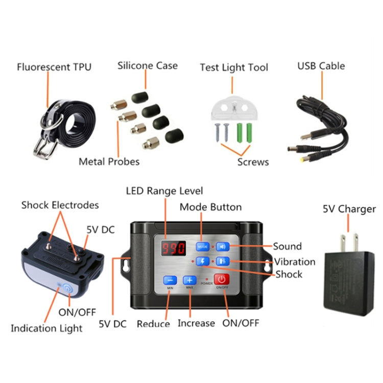 Outdoor Wireless Electronic Pet Fence Night Reflective Collar, Specification: One for Two(UK Plug) - Training Aids by PMC TechLife | Online Shopping South Africa | PMC TechLife | Buy Now Pay Later Mobicred