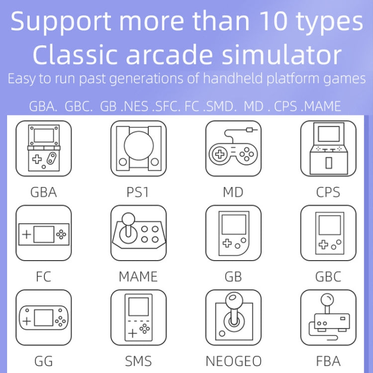 RG3000 Handheld Game Console Support Double Handle Mini Game Console(Purple) - Pocket Console by PMC TechLife | Online Shopping South Africa | PMC TechLife