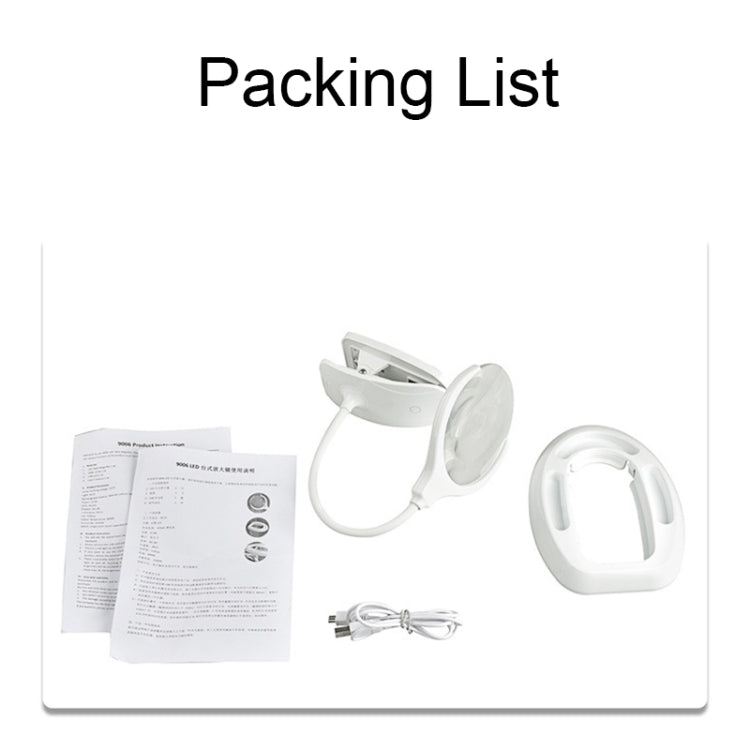 TS-9006 2.25X/5X USB Rechargeable Two-gears Brightness LED Light Desk Magnifier - Hand Held Style by PMC TechLife | Online Shopping South Africa | PMC TechLife