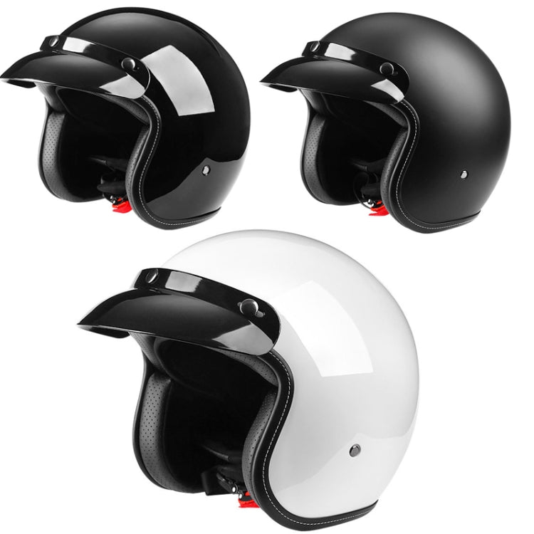 BYB 701 All Seasons Retro Motorcycle Helmet, Size: L(Bright Black) - free shipping - PMC TechLife - Order now!