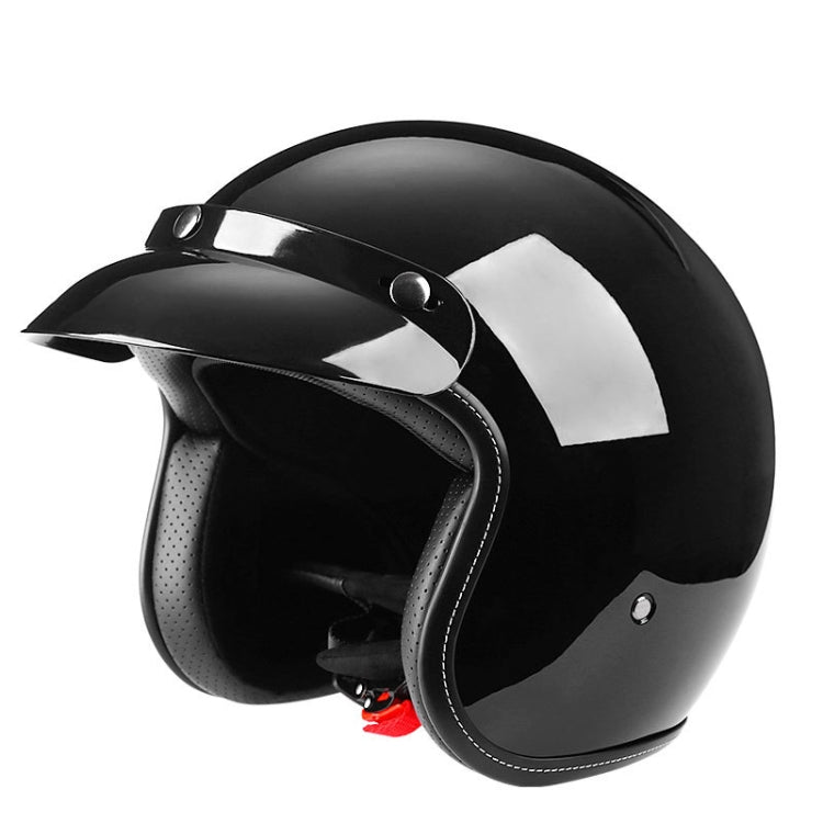 BYB 701 All Seasons Retro Motorcycle Helmet, Size: XL(Bright Black) - free shipping - PMC TechLife - Order now!