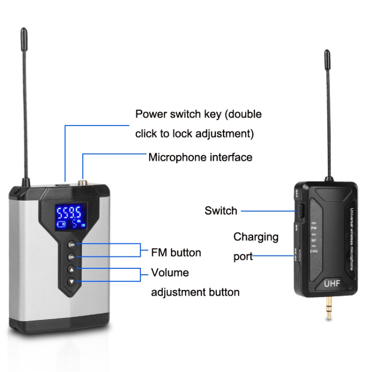 Q6 1 Drag 2 Wireless Lavalier Head Wear With Stand USB Computer Recording Microphone Live Phone SLR Lavalier Microphone - Microphone by PMC TechLife | Online Shopping South Africa | PMC TechLife | Buy Now Pay Later Mobicred