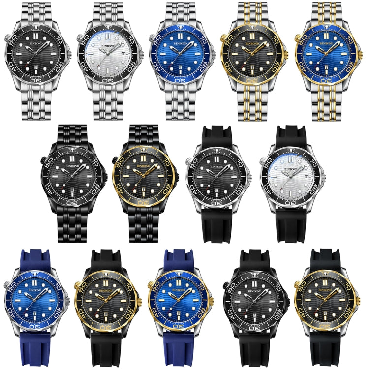 Black Silicon Inter-gold Black BINBOND B2820 Luminous 30m Water-resistant Men Sports Quartz Watch - free shipping - PMC TechLife - Order now!