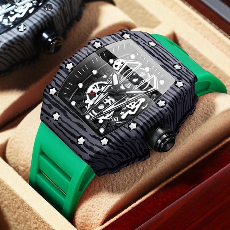 BINBOND B6577 Barrel Shape 30m Waterproof Sports Quartz Watch(Black Silicon-Red-Black) - free shipping - PMC TechLife - Order now!