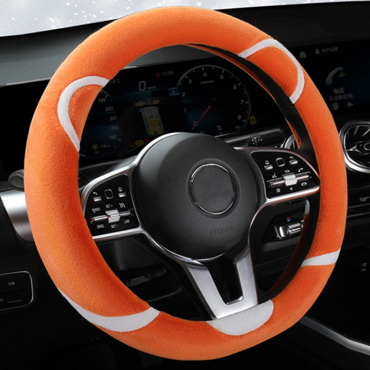 Car Steering Wheel Cartoon Short Fluff Handle Cover, Size: 38cm(Orange D Shape) - Seat Belts & Padding by PMC TechLife | Online Shopping South Africa | PMC TechLife | Buy Now Pay Later Mobicred