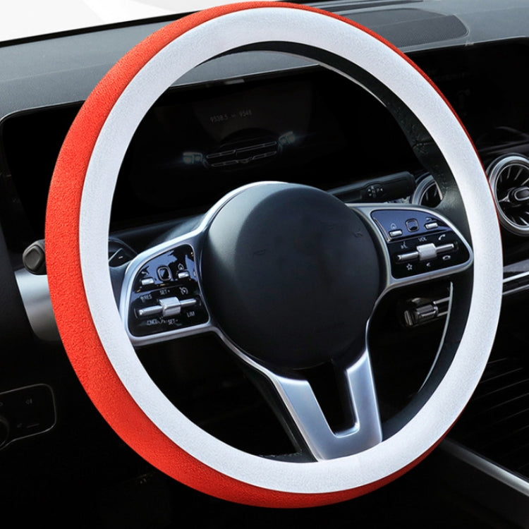 Car Steering Wheel Short Plush Winter Non-slip Grip Cover, Size: 38cm(Round Orange) - Steering Wheel Accessories by PMC TechLife | Online Shopping South Africa | PMC TechLife | Buy Now Pay Later Mobicred