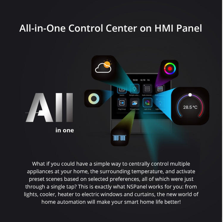 Sonoff NSPanel WiFi Smart Scene Switch Thermostat Temperature All-in-One Control Touch Screen, US Plug(Black) - free shipping - PMC TechLife - Order now!