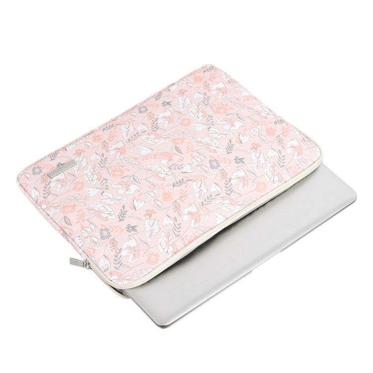 G4-01 14 Inch Laptop Liner Bag PU Leather Printing Waterproof Protective Cover(Light Pink) - free shipping - PMC TechLife - Order now!