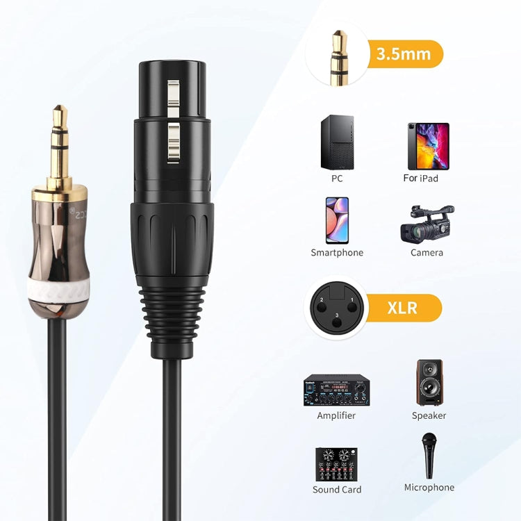 3.5mm To Caron Female Sound Card Microphone Audio Cable, Length: 15m - Microphone Audio Cable & Connector by PMC TechLife | Online Shopping South Africa | PMC TechLife | Buy Now Pay Later Mobicred