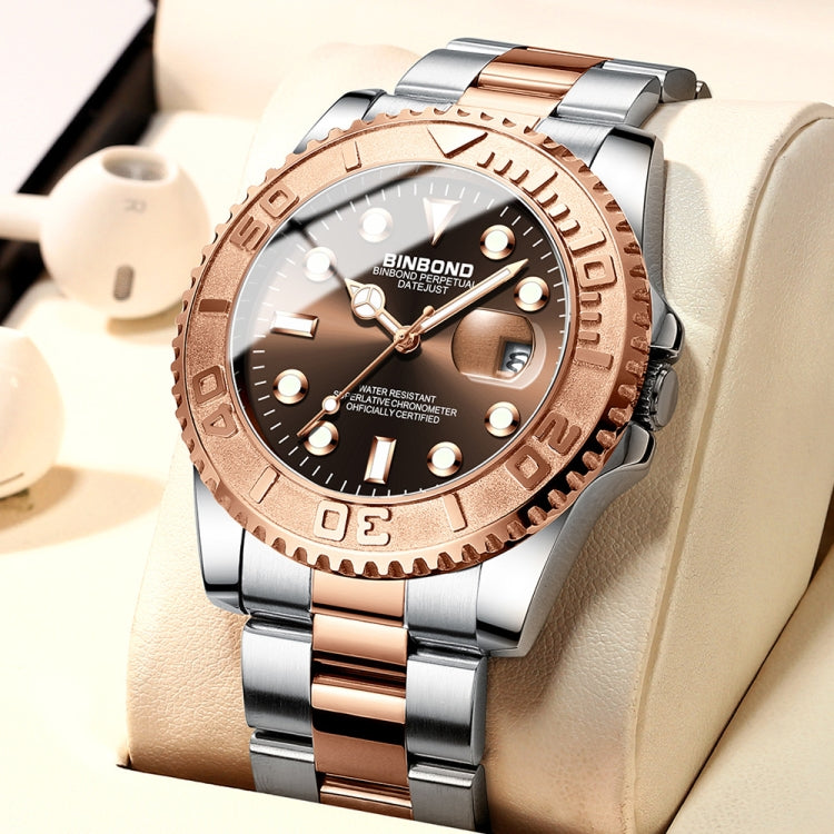 BINBOND B930 Metal Gear Luminous Quartz Watch 30M Waterproof Sports Watch, Color: White Steel-Blue - free shipping - PMC TechLife - Order now!