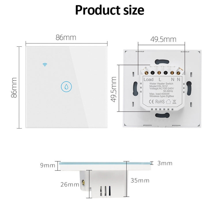 WIFI 20A Water Heater Switch White High Power Time Voice Control EU Plug - Smart Switch by PMC TechLife | Online Shopping South Africa | PMC TechLife | Buy Now Pay Later Mobicred