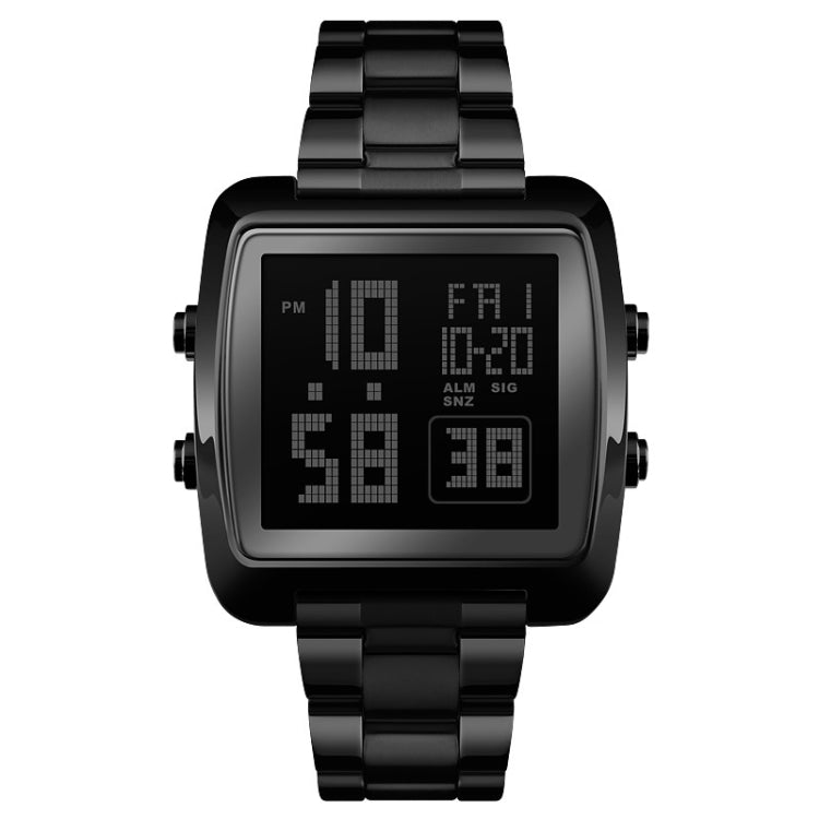 SKMEI 1369 Retro Waterproof Gold Watch Men Steel Belt Luminous Square Watch(Black) - free shipping - PMC TechLife - Order now!