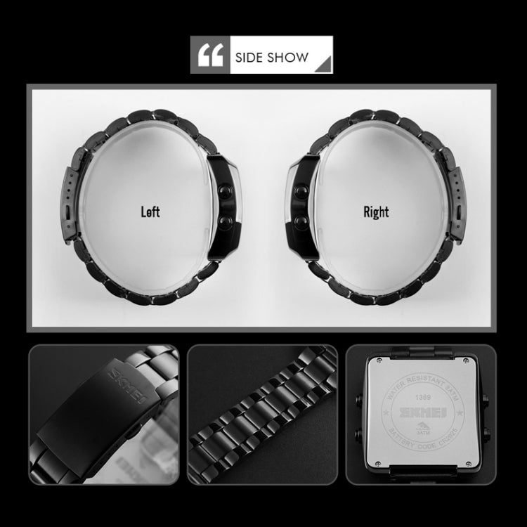 SKMEI 1369 Retro Waterproof Gold Watch Men Steel Belt Luminous Square Watch(Rose Gold) - free shipping - PMC TechLife - Order now!