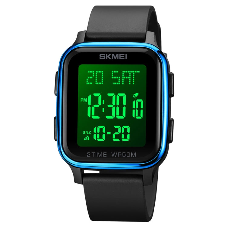 SKMEI 1858 Square Waterproof Digital Dual Display LED Luminous Watch(Blue) - free shipping - PMC TechLife - Order now!