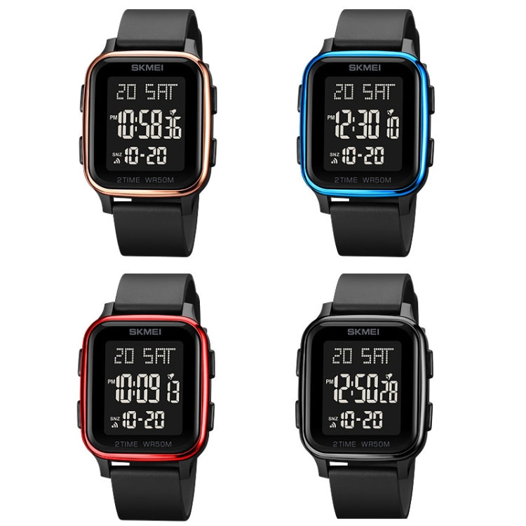 SKMEI 1858 Square Waterproof Digital Dual Display LED Luminous Watch(Red) - free shipping - PMC TechLife - Order now!