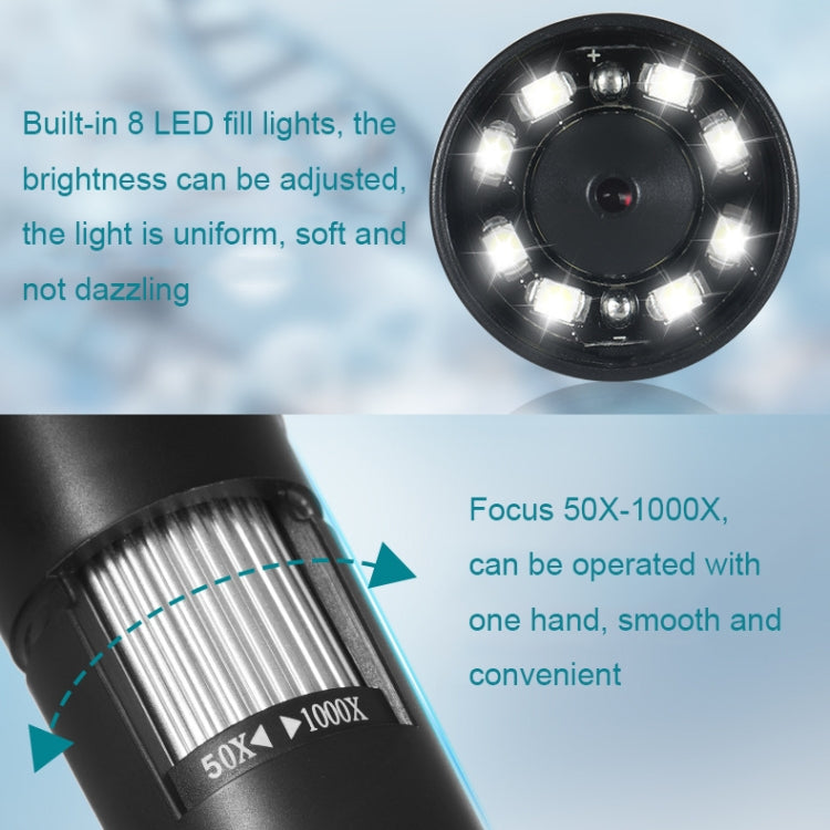 50X-1000X Wireless WIFI Connection LED Light Portable Digital Microscope, Specification: W05-Z11054 - free shipping - PMC Jewellery - Order now!