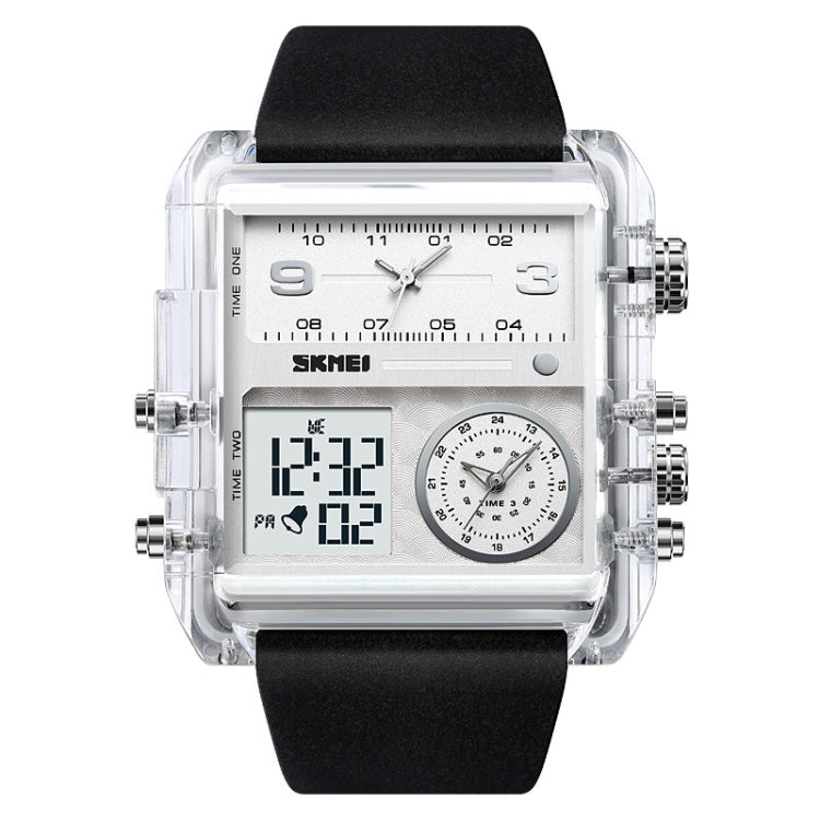 SKMEI 2020 Square Large Dial Triple Movement Men Sports Watch(Transparent White) - free shipping - PMC TechLife - Order now!