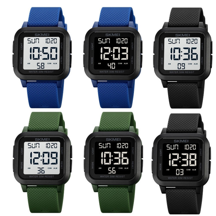 SKMEI 1894 Square Sports Waterproof Student Simple Multifunctional Luminous Watch(Army Green Black Machine) - free shipping - PMC TechLife - Order now!