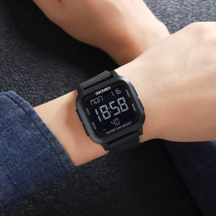 SKMEI 1894 Square Sports Waterproof Student Simple Multifunctional Luminous Watch(Blue White Machine) - free shipping - PMC TechLife - Order now!