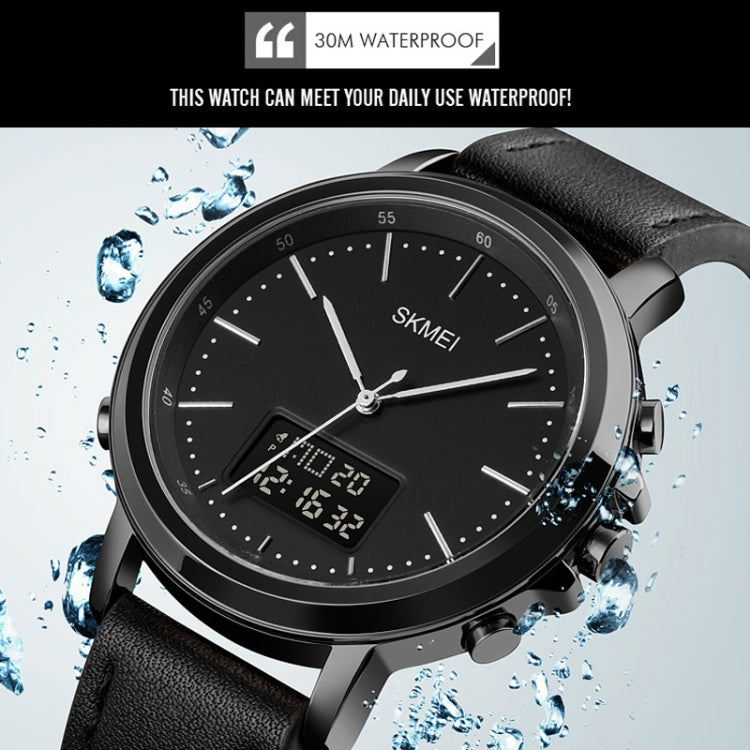 SKMEI 1652 Dual Movement Sports Leather Alloy Male Watch, Color: Rose Gold Shell Black Machine - free shipping - PMC TechLife - Order now!