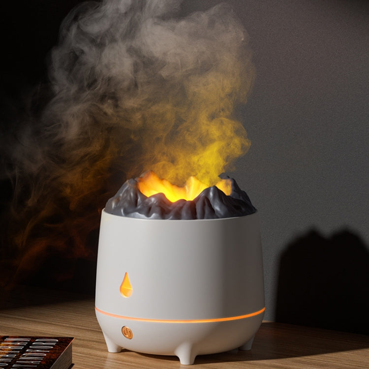 HS01 Simulation Flame Humidifier Home Aromatherapy Machine With Night Light(White) - free shipping - PMC TechLife - Order now!