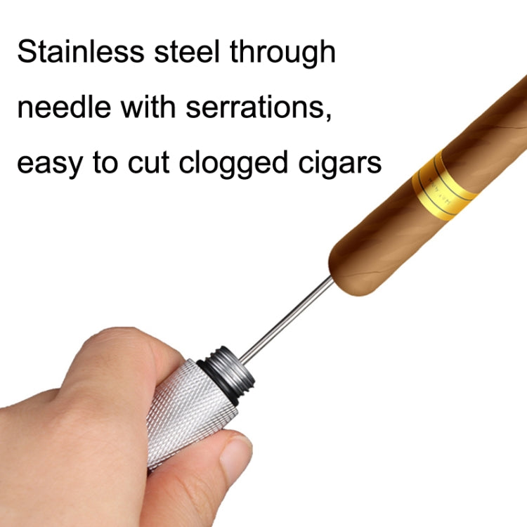 Lightweight With Serrated Cigar Needle Dredger Drilled Smoke Vent(Silver) - Cigarette Box & Ashtrays by PMC TechLife | Online Shopping South Africa | PMC TechLife | Buy Now Pay Later Mobicred