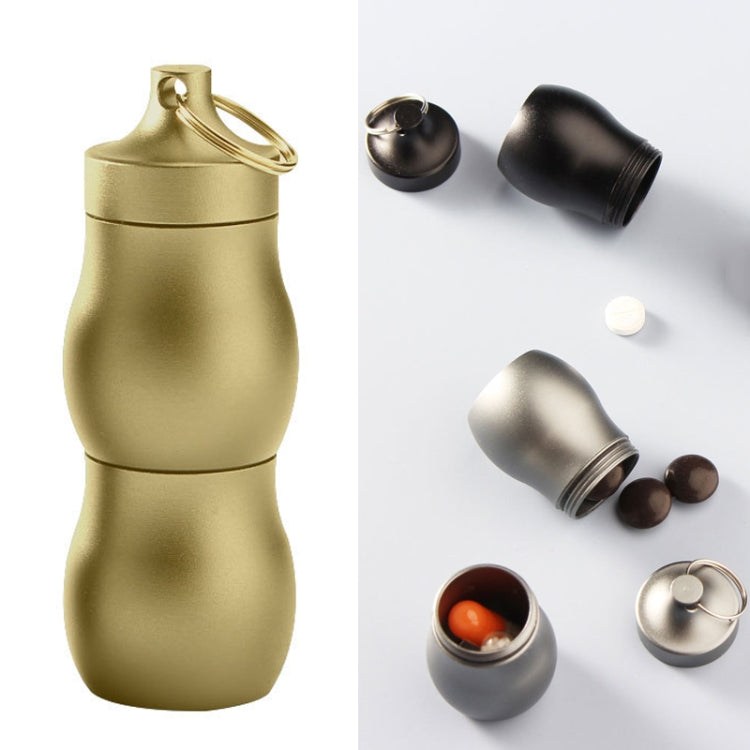 F25 Outdoor First Aid Pill Sealed Bottle Mini Waterproof Metal Medicine Jar Keychain(Champagne) - free shipping - PMC TechLife - Order now!